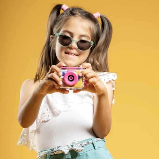 Kiddoboo Action Camera Splash Pink - Wasserdichte Kamera in Pink mit Schwenkkamera und Zubehör für kleine Abenteurer.