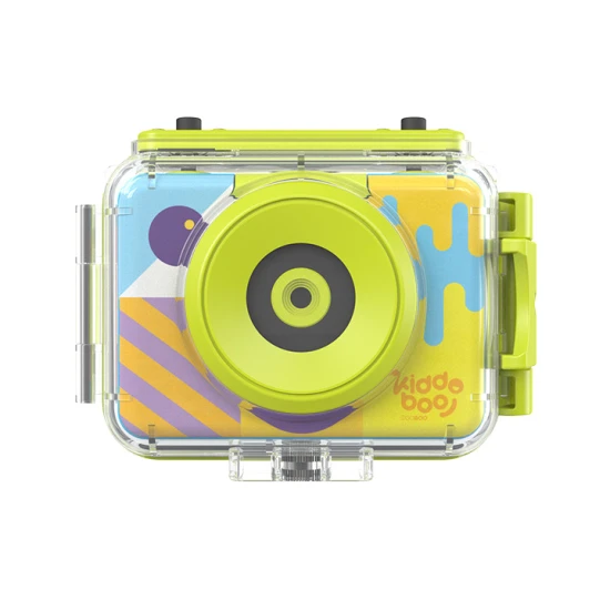 Kiddoboo Action Camera Splash Yellow  - Wasserdichte Kamera in Gelb mit Schwenkkamera und Zubehör für kleine Abenteurer.