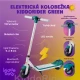 Weiß-grüner Kinder-Elektroroller Kiddoboo KiddoRider mit Anti-Rutsch-Pad, LED-Licht und klappbarem Rahmen – ideal für Kinder ab 6 Jahren.