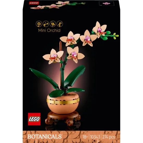 LEGO Botanicals Miniatur-Orchidee im Topf mit goldenen Details