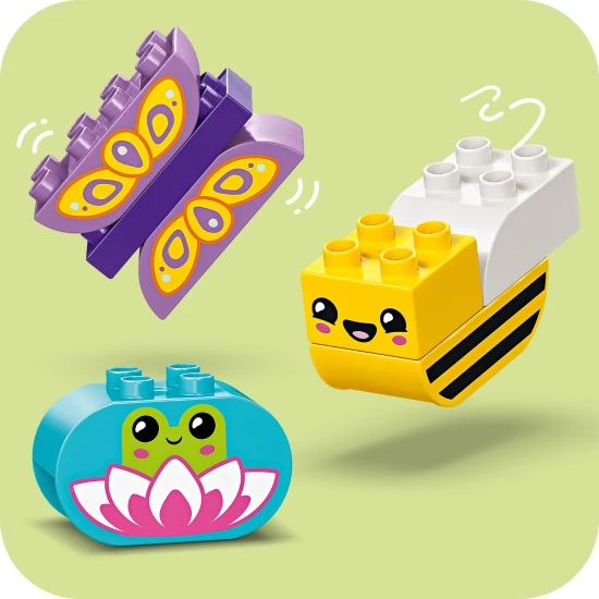 LEGO Kreativgarten mit Blumen, Bienen, Schmetterlingen und einem Frosch – ein farbenfrohes Bauset für Kleinkinder