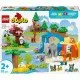 LEGO DUPLO Wildtierfamilien-Lernset für Kinder, Tierfiguren, Elefant, Panda, Tiger, Schildkröte, Hirsch, kreatives Spielen für Kinder