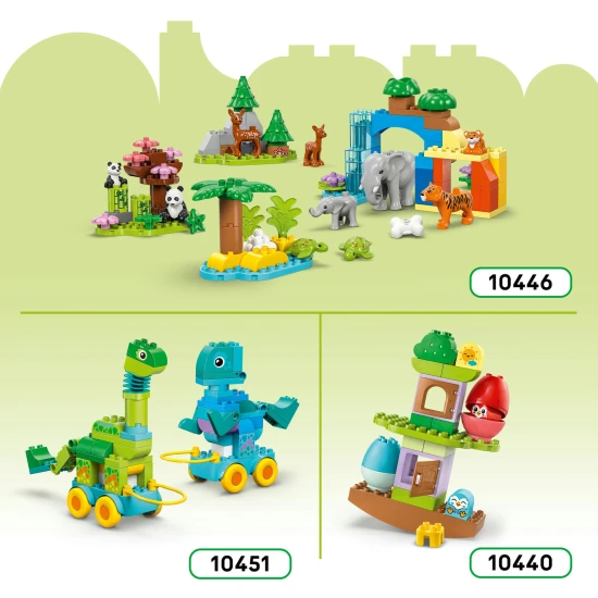 LEGO DUPLO 3 in 1 Tiere auf Rädern 10448 – Ente, Fisch und Hund Bauset für Kinder