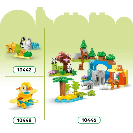 LEGO DUPLO 3 in 1 Dinosaurier auf Rädern 10451 – Diplodocus, T-Rex, Triceratops, Stegosaurus, Pteranodon und Parasaurolophus Bauset für Kinder