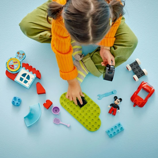 LEGO DUPLO Mickey Mouse Club mit interaktivem Rad und baubarem Spielzeugauto