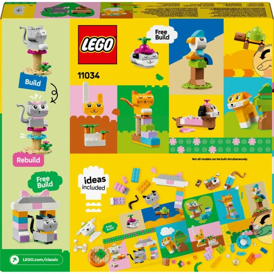 LEGO® Classic Creative Pets Bausatz (11034) – Bauen Sie Ihre Lieblingshaustiere mit bunten LEGO Steinen und einer einfachen Anleitung