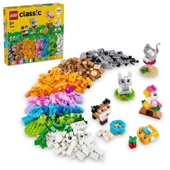 LEGO® Classic Creative Pets Bausatz (11034) – Bauen Sie Ihre Lieblingshaustiere mit bunten LEGO Steinen und einer einfachen Anleitung