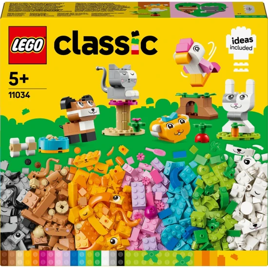 LEGO® Classic Creative Pets Bausatz (11034) – Bauen Sie Ihre Lieblingshaustiere mit bunten LEGO Steinen und einer einfachen Anleitung