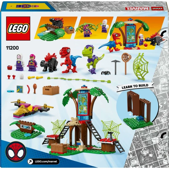 LEGO® Marvel 11200 – Spidey, Gobby und die Raptors kämpfen in einem Baum mit Superhelden und Dinosauriern.