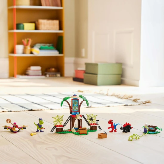 LEGO® Marvel 11200 – Spidey, Gobby und die Raptors kämpfen in einem Baum mit Superhelden und Dinosauriern.