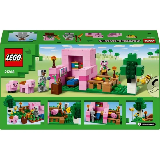 LEGO Minecraft Schweinehaus 21268 – Bauset mit Piglin, Tieren und Farm für Kinder