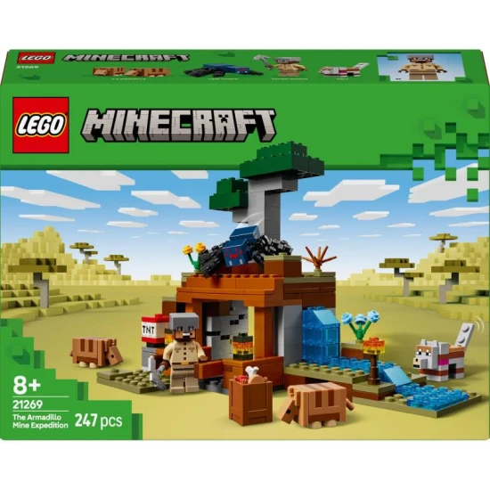 LEGO Minecraft 21269 – Expedition in die Mine & Gürteltiere mit Dynamit, Minen und Tieren