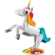 Der LEGO® Creator 3-in-1-Bausatz (31140) mit einem magischen Einhorn, einem Seepferdchen und einem Pfau enthält farbenfrohe positionierbare Modelle zum Bauen und Ausstellen, ideal für Kinder ab 7 Jahren.