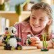 LEGO CREATOR Wilde Tiere: Pandafamilie – ein Panda mit Jungem im Dschungel und verschiedene umbaubare Tiermodelle.