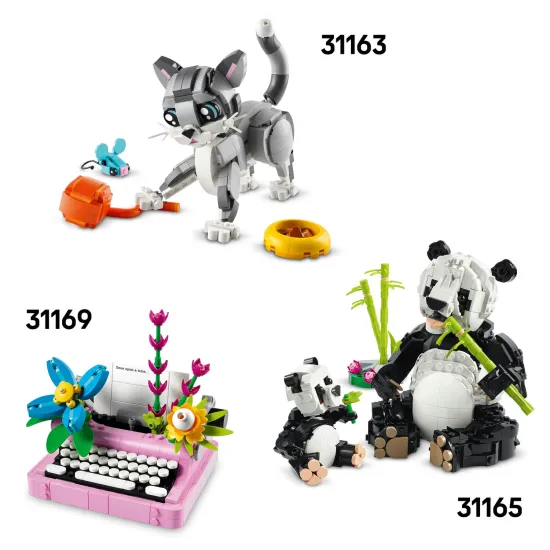 LEGO® Creator 3-in-1-Bausatz mit rosa Flamingo, Kakadu und Axolotl – Spaß und kreatives Bauen für Kinder