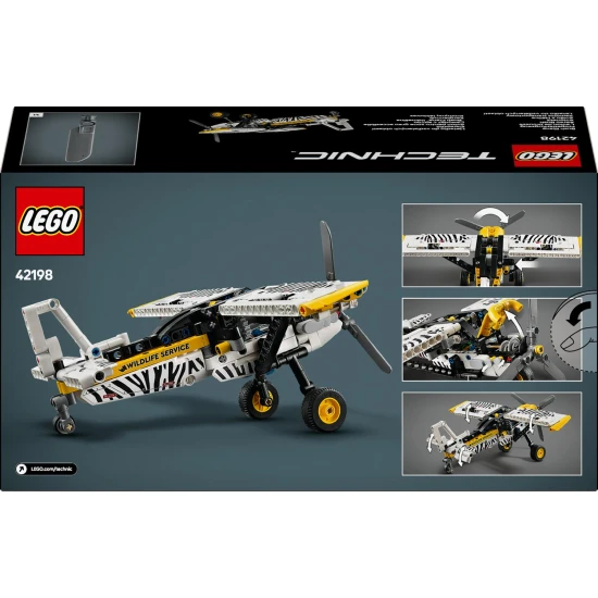 LEGO® Technic 42198 Flugzeug in die Ferne – Modell mit rotierendem Propeller und Zebra.
