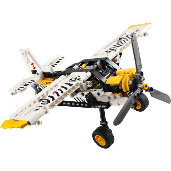 LEGO® Technic 42198 Flugzeug in die Ferne – Modell mit rotierendem Propeller und Zebra.