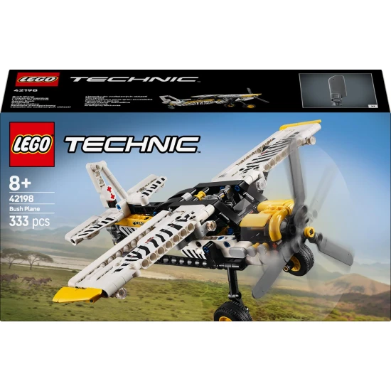 LEGO® Technic 42198 Flugzeug in die Ferne – Modell mit rotierendem Propeller und Zebra.