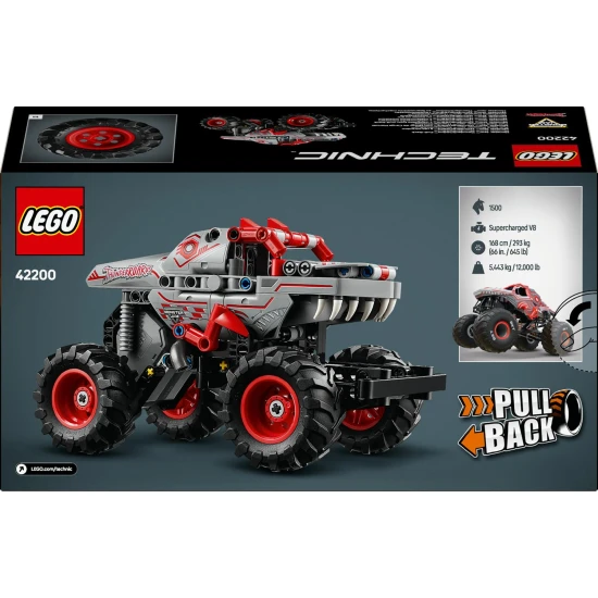 LEGO® Technic 42200 Monster Jam™ ThunderROARus™ – Monstertruck mit ausziehbarem Motor, realistischen Details und aggressivem Design.