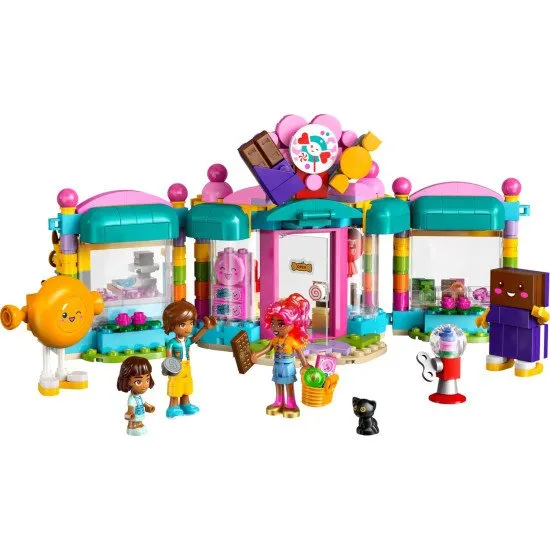 LEGO® Friends 42649 Heartlake Süßwarenladen mit 3 Figuren und lustigem Spielzubehör.