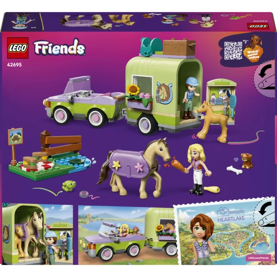LEGO Friends 42695 Anhänger mit Pferd und Fohlen