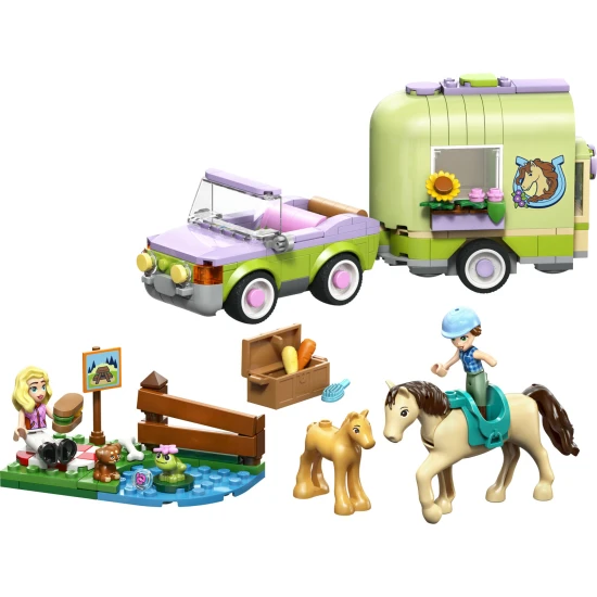 LEGO Friends 42695 Anhänger mit Pferd und Fohlen