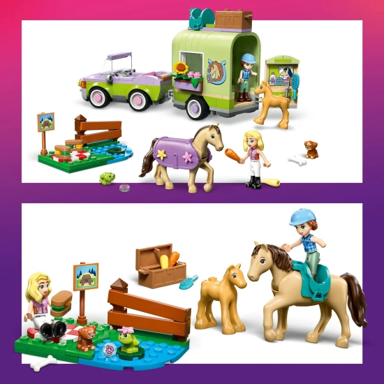 LEGO Friends 42695 Anhänger mit Pferd und Fohlen