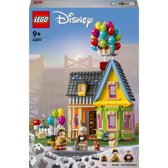 LEGO Disney House aus dem Film Oben: Detailliertes Modell mit Ballons, Schornstein und Charakterfiguren.
