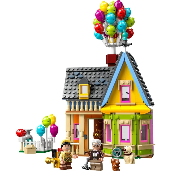 LEGO Disney House aus dem Film Oben: Detailliertes Modell mit Ballons, Schornstein und Charakterfiguren.