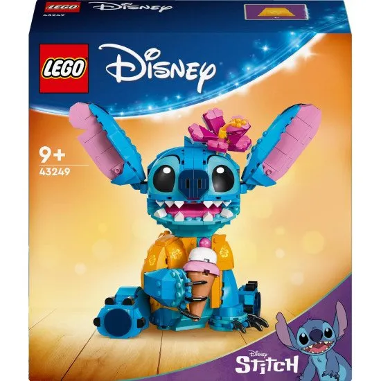 LEGO® Disney Stitch zum Spielen und Präsentieren. Mit beweglichen Ohren, drehbarem Kopf, baubarer Eistüte und Blume. Ein ideales Geschenk für Fans von Lilo und Stitch.