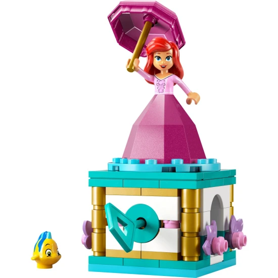LEGO® Disney Rotating Ariel – ein wunderschönes Bauset mit drehbarem Ständer, Ariel- und Fluttershy-Figuren und Stauraum in einem „Diamanten“-Kleid