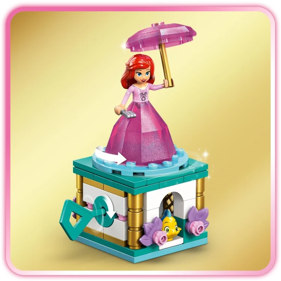 LEGO® Disney Rotating Ariel – ein wunderschönes Bauset mit drehbarem Ständer, Ariel- und Fluttershy-Figuren und Stauraum in einem „Diamanten“-Kleid