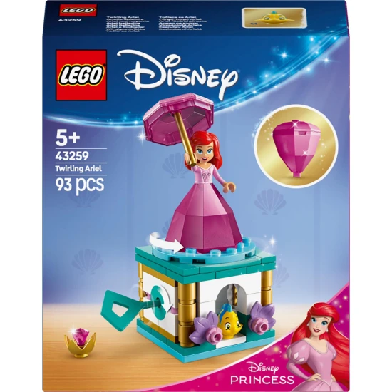LEGO® Disney Rotating Ariel – ein wunderschönes Bauset mit drehbarem Ständer, Ariel- und Fluttershy-Figuren und Stauraum in einem „Diamanten“-Kleid