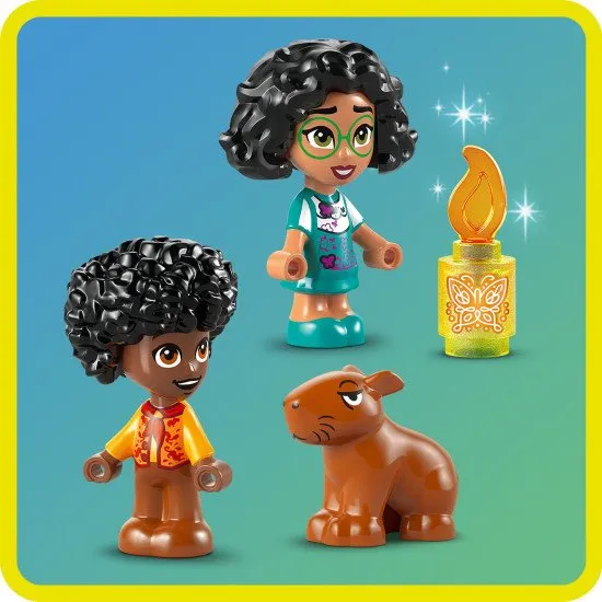 Der LEGO® Disney Encanto Bausatz – Madrigals Haus mit den Figuren Mirabel, Antonio und einem Capybara für endlosen Spielspaß bei Kindern.