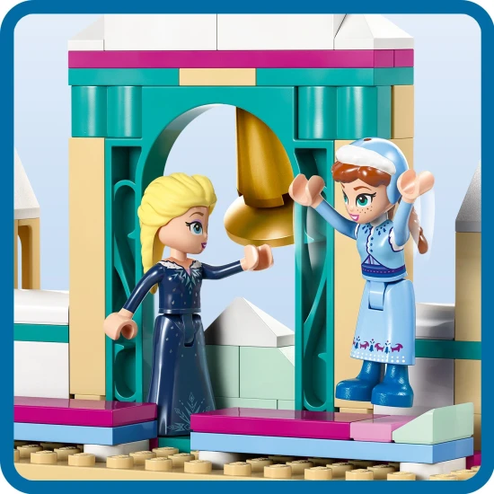 LEGO® Disney Frozen Bausatz – ein magisches Schloss mit Figuren und Schlitten für kreative Kinderunterhaltung.
