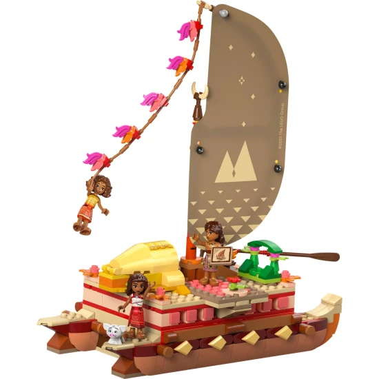 LEGO® Disney Vaiana – Bausatz Kanu mit Segel und 3 Figuren für Kreativität und Abenteuer auf See