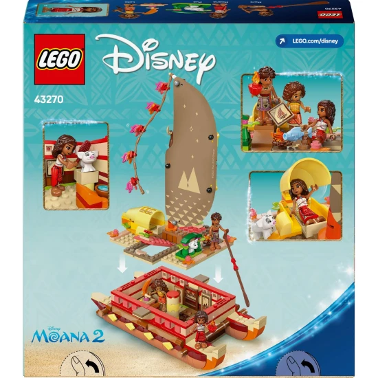 LEGO® Disney Vaiana – Bausatz Kanu mit Segel und 3 Figuren für Kreativität und Abenteuer auf See