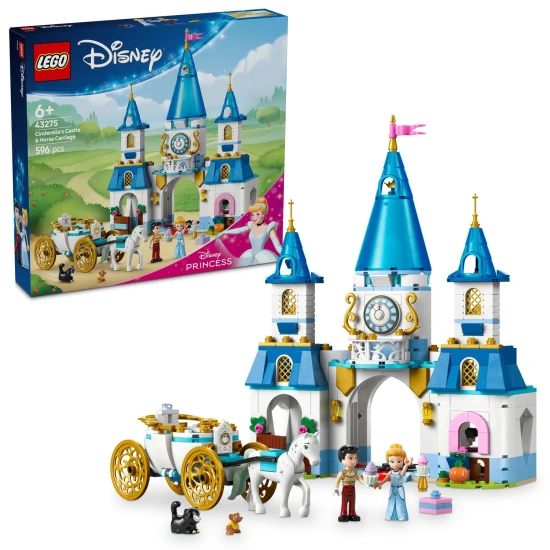LEGO® Disney Cinderellas Schloss und Kutsche – ein zauberhaftes Bauset mit Figuren und Tieren für kreatives Spielen für Kinder.