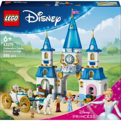 LEGO Disney 43275 Cinderellas Schloss und Kutsche mit Pferden