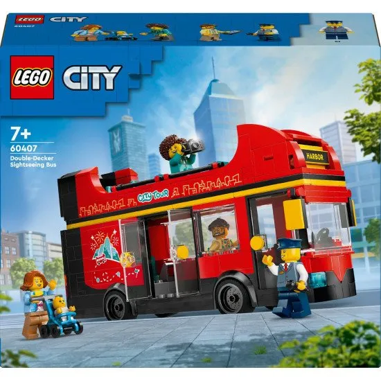 Ein toller LEGO® Doppeldecker-Sightseeingbus mit bequemen Sitzen auf beiden Etagen, aufwendigen Details und diversem Spielzubehör wie Mikrofon, Telefon und Kamera.