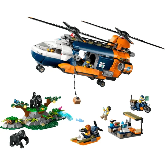 LEGO CITY Dschungel-Erkundungshubschrauber – Basislager-Abenteuer