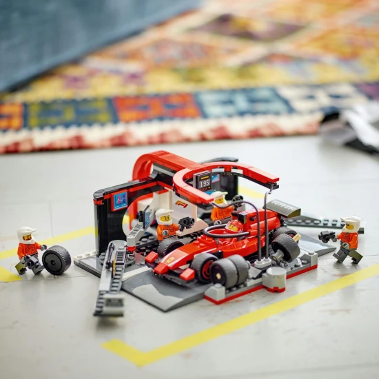 lego city 60443 f1 ferrari pit stop rennwagen