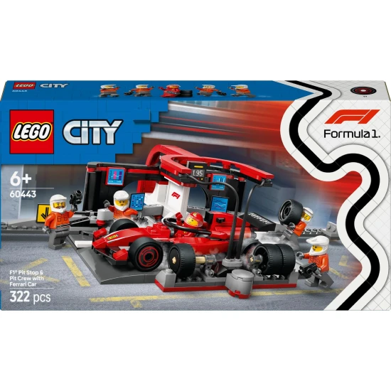 lego city 60443 f1 ferrari pit stop rennwagen