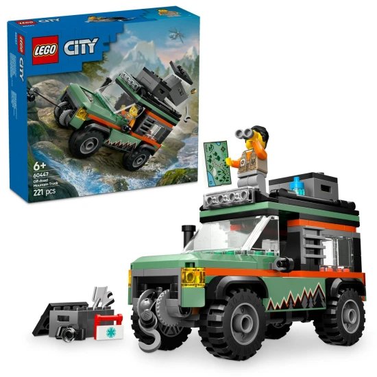 LEGO CITY 4x4-Gelände-Bergtruck mit funktionierender Seilwinde und Abenteuerausrüstung