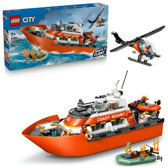 LEGO City 60504 Küstenwache-Rettungsboot und Hubschrauber
