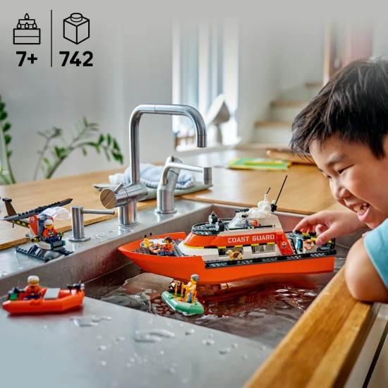 LEGO City 60504 Küstenwache-Rettungsboot und Hubschrauber
