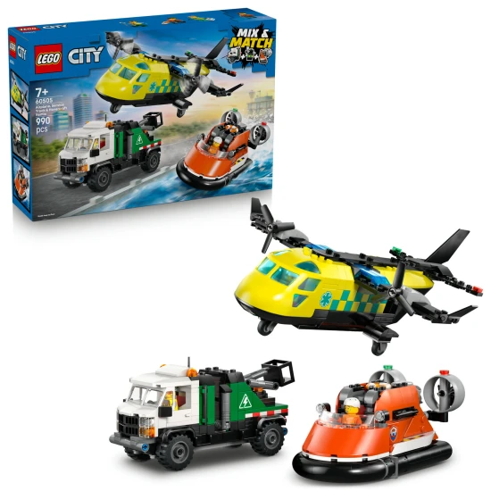 LEGO CITY 60505 Remix Flugzeug, Servicefahrzeug und Hovercraft
