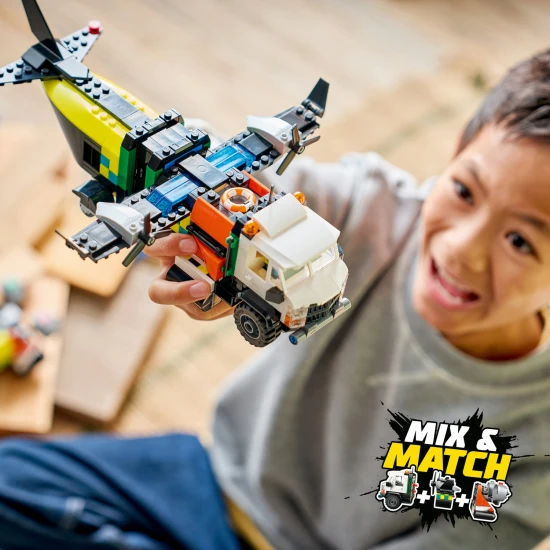 LEGO CITY 60505 Remix Flugzeug, Servicefahrzeug und Hovercraft