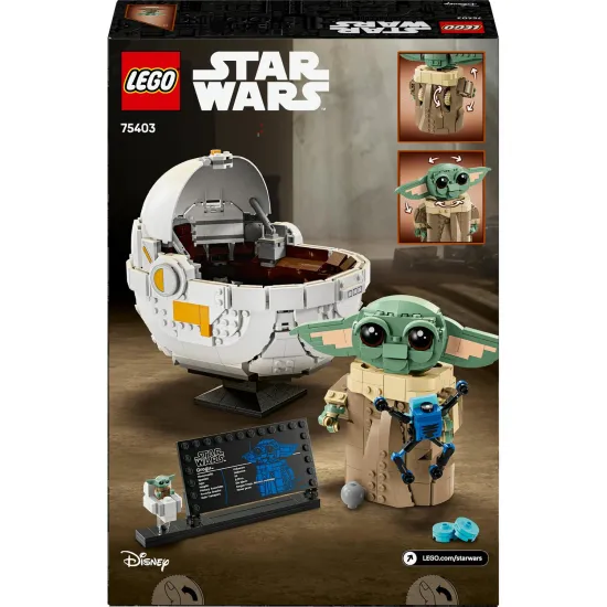 LEGO Grogu™ im schwebenden Kinderwagen – ein detailreiches Set mit beweglichen Teilen für Star Wars Fans.