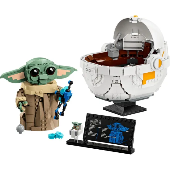 LEGO Grogu™ im schwebenden Kinderwagen – ein detailreiches Set mit beweglichen Teilen für Star Wars Fans.